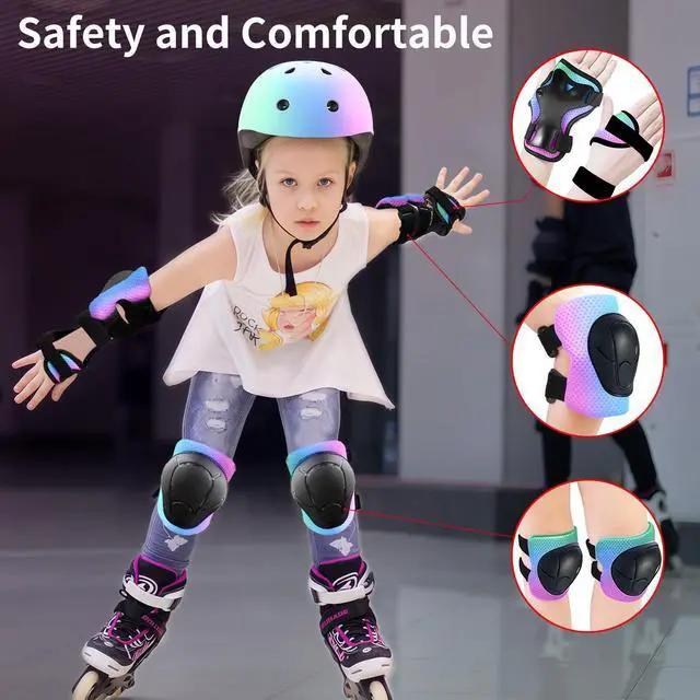 Alt view image 2 of 5 - Skateboard Pads Kids/Youth/Adult Shield Elbow Pads and Wrist Guards Protective Gear,Strong Double Straps&Adjustable Easy-Fix Clips for Skateboarding,Rollerblading,ScooterRoller,Skating,Bicycle