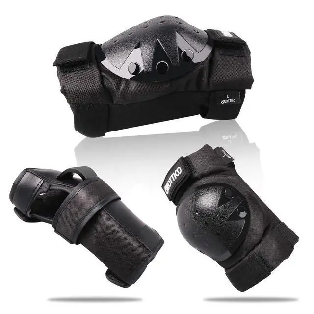 Alt view image 2 of 7 - Adult-Youth-Kids Knee-Elbow-Pads Wrist-Guards - Skateboard Roller Inline Ice Skate BMX Bike Scooter Protective Gear Set