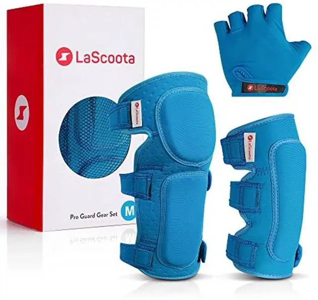 Main image of Roller Skates Protective Gear Set for Kids - Medium, Blue - Elbow & Knee Guards with Wrist Gloves for Skateboarding Equipment - Scooter Protective Gear & Rollerblade Pads