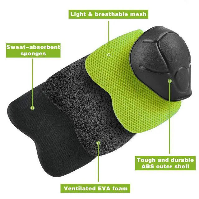 Alt view image 2 of 6 - Toddler Knee Pads and Elbow Pads with Wrist Guards for Kids, Green | 3-in-1 knee pads for kids with wrist guards. Kids knee pads and elbow pads for skating, cycling, rollerblading and scooters
