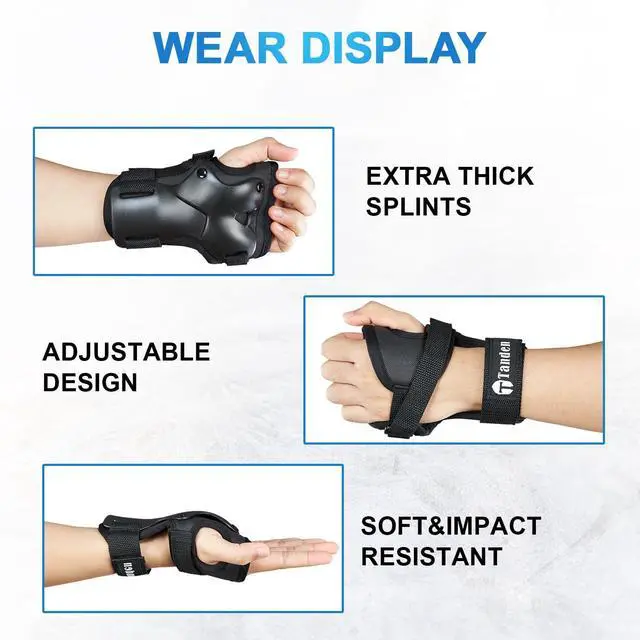Alt view image 5 of 7 - Wrist Guard Skating Protective Gear Kids and Adult Wrist Guards, Wrist Pads for Skating Skateboarding Snowboarding Ice Skating Wrist Guards
