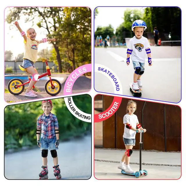 Alt view image 6 of 6 - 3-in-1 Kids Knee/Elbow/Wrist Guards Impact Shell, Breathable, Adjustable 2-14, for Bike/Scooter/Skateboard/Roller