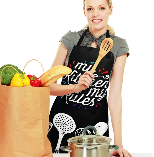Alt view image 2 of 7 - Adjustable Waterproof Apron, Apron with 2 Pockets Cooking Kitchen Aprons for Women Men Chef, Adult Gifts