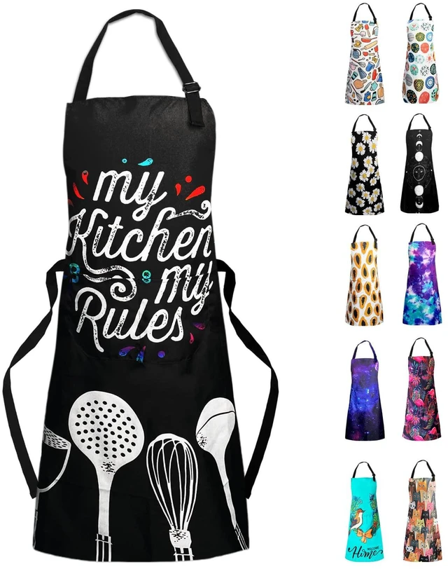 Main image of Adjustable Waterproof Apron, Apron with 2 Pockets Cooking Kitchen Aprons for Women Men Chef, Adult Gifts
