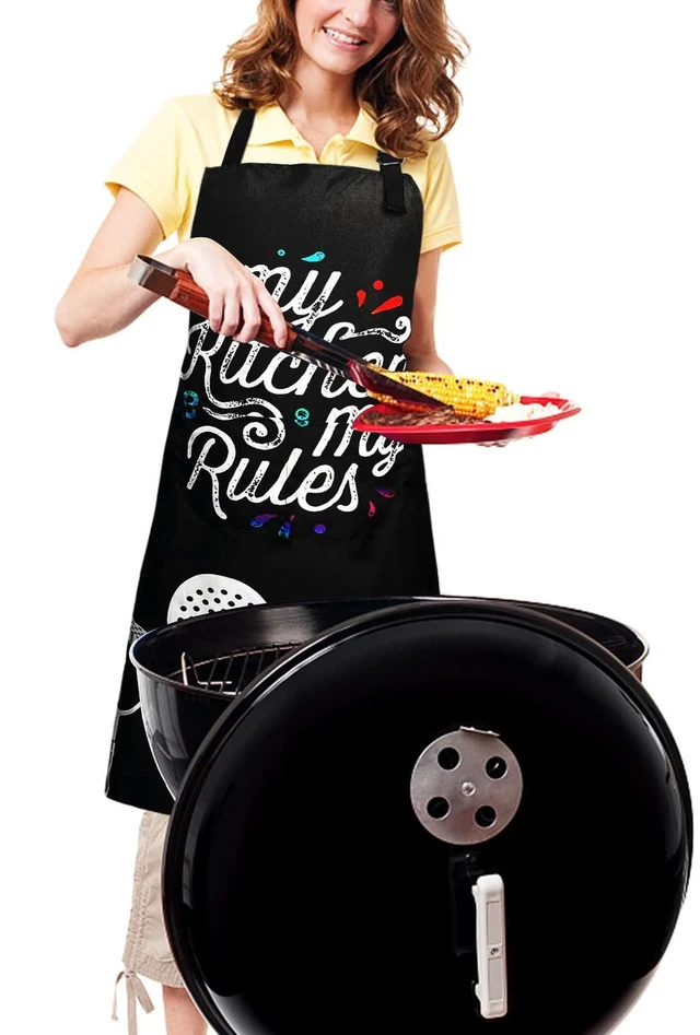 Alt view image 4 of 7 - Adjustable Waterproof Apron, Apron with 2 Pockets Cooking Kitchen Aprons for Women Men Chef, Adult Gifts