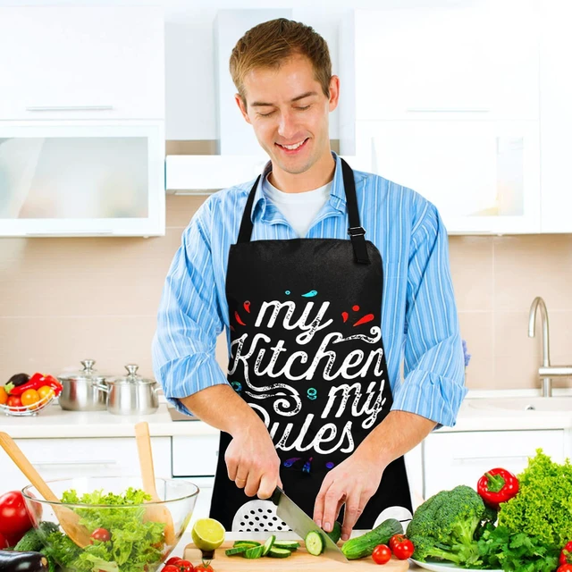 Alt view image 3 of 7 - Adjustable Waterproof Apron, Apron with 2 Pockets Cooking Kitchen Aprons for Women Men Chef, Adult Gifts