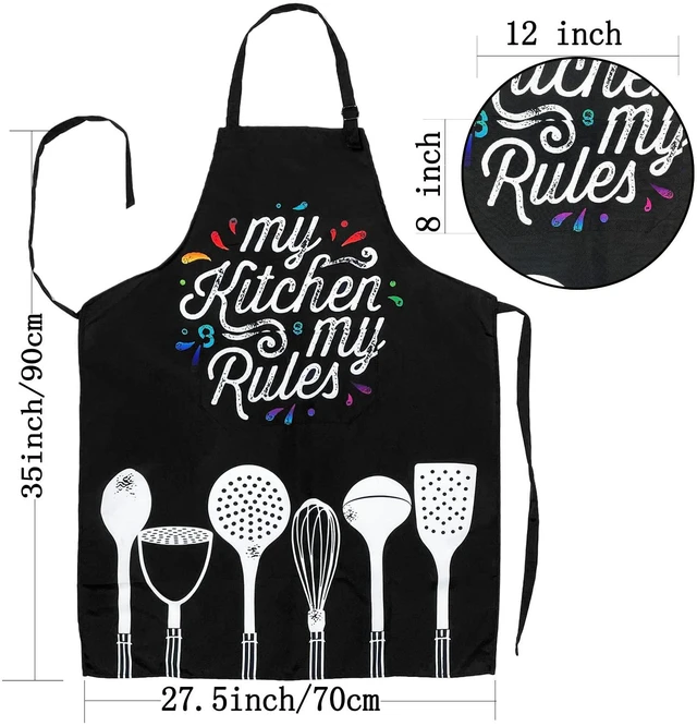 Alt view image 7 of 7 - Adjustable Waterproof Apron, Apron with 2 Pockets Cooking Kitchen Aprons for Women Men Chef, Adult Gifts