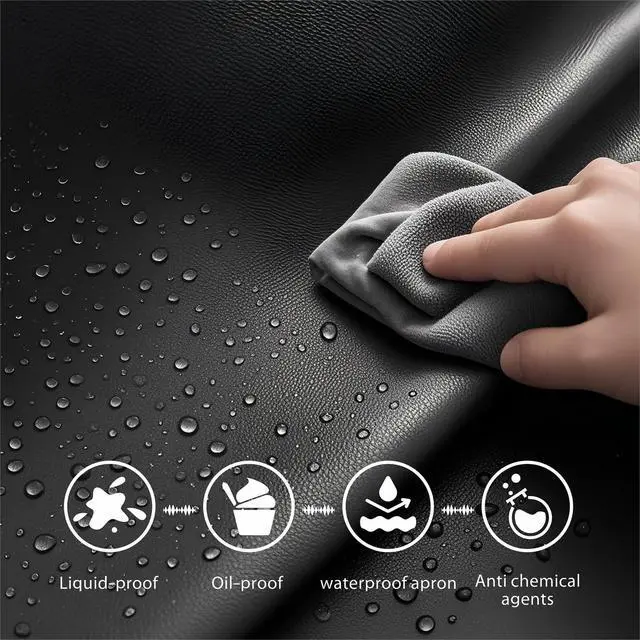 Alt view image 4 of 7 - 2 Pack Waterproof Apron Rubber Vinyl Heavy Duty Aprons for Adults - Chemical Resistant Adjustable Bib 40" Extra Long Industrial Work Apron for Grilling Dishwashing Lab Kitchen Butcher