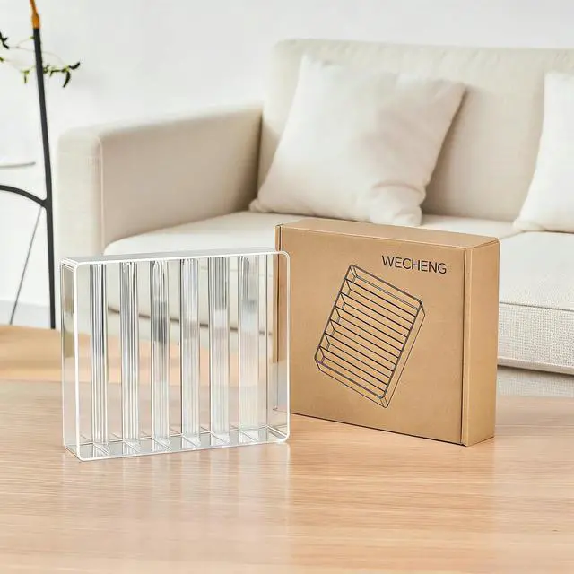 Alt view image 7 of 7 - Clear Plastic Acrylic Makeup Organizer for Makeup Palette Organizer | 7 Slots Cosmetic Organizer for Vanity Countertop & Drawer, Holder for Eyeshadow Palettes, Blushes, Lipstick