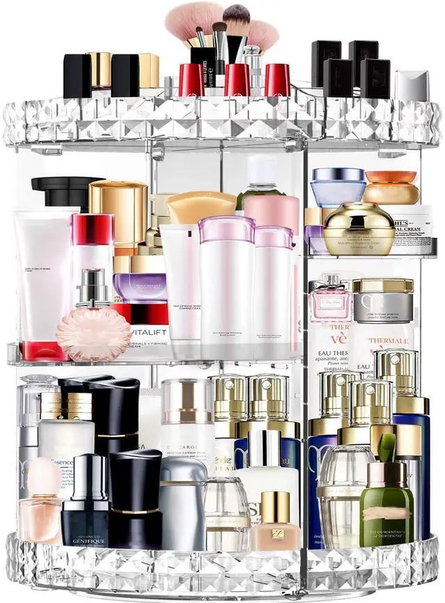 Main image of Makeup Organizer 360 Degree Rotating 7 Adjustable Layers Large Capacity Cosmetic Organizer Transparent Make Up Organizers and Storage