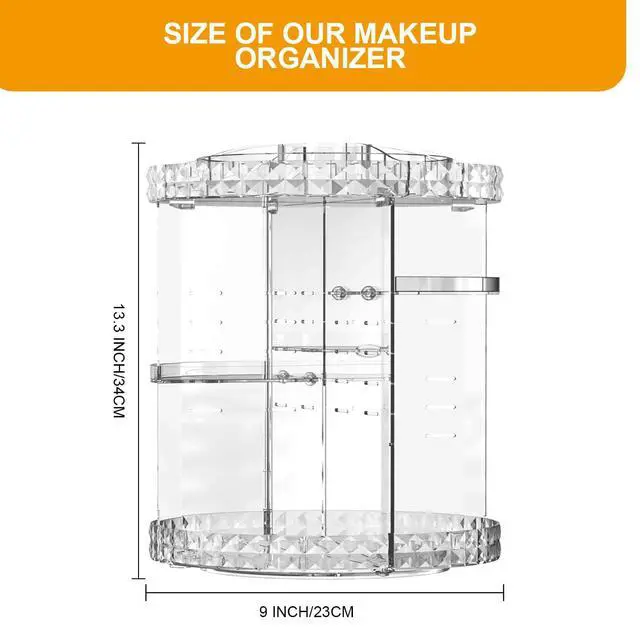 Alt view image 2 of 6 - Makeup Organizer 360 Degree Rotating 7 Adjustable Layers Large Capacity Cosmetic Organizer Transparent Make Up Organizers and Storage