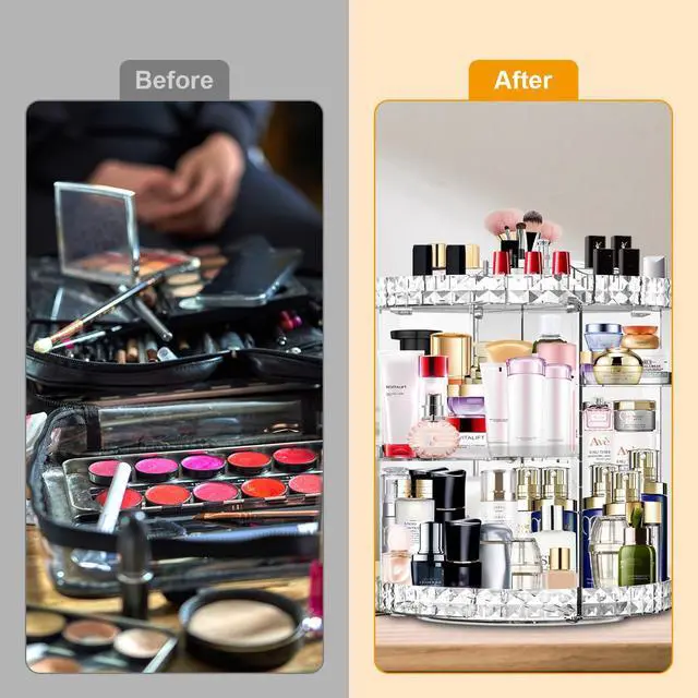 Alt view image 5 of 6 - Makeup Organizer 360 Degree Rotating 7 Adjustable Layers Large Capacity Cosmetic Organizer Transparent Make Up Organizers and Storage