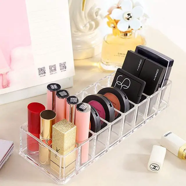 Alt view image 4 of 7 - Clear Acrylic Compact Makeup Organizer Blush Eyeshadow Powder Vanity Holder