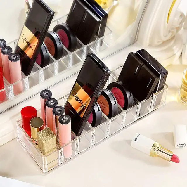 Alt view image 5 of 7 - Clear Acrylic Compact Makeup Organizer Blush Eyeshadow Powder Vanity Holder
