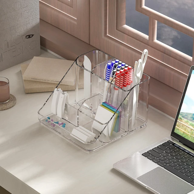 Alt view image 5 of 7 - APLOP Makeup Organizer Tray, 6-Compartment Vanity Makeup Organizer for Jewelry, Hair Accessories, Bathroom Counter or Dresser
