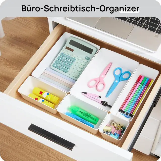 Alt view image 6 of 7 - 25 Pack Plastic Drawer Organizers with Non-slip Rubber Pads | 4-Size Versatile Makeup Organizer, Storage Containers Small Bins for Makeup, Jewelries, Bedroom, Kitchen Utensils and Office