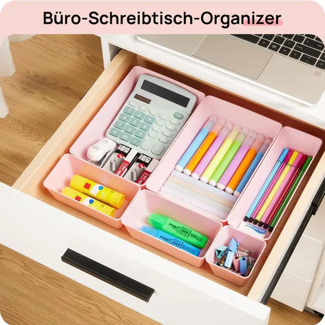 Alt view image 6 of 7 - 25 Pack Plastic Drawer Organizers with Non-slip Rubber Pads | 4-Size Versatile Makeup Organizer, Storage Containers Small Bins for Makeup, Jewelries, Bedroom, Kitchen Utensils and Office
