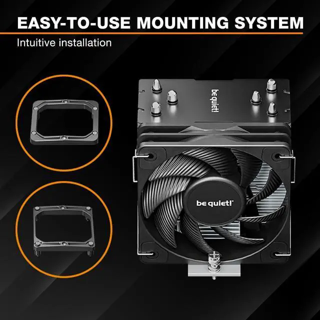 Alt view image 4 of 6 - Pure Rock Slim 3, CPU Cooler, 130 W TDP, 100 mm PWM be quiet! Fan, 3 Heatpipes, Asymmetric Design, Slim Tower