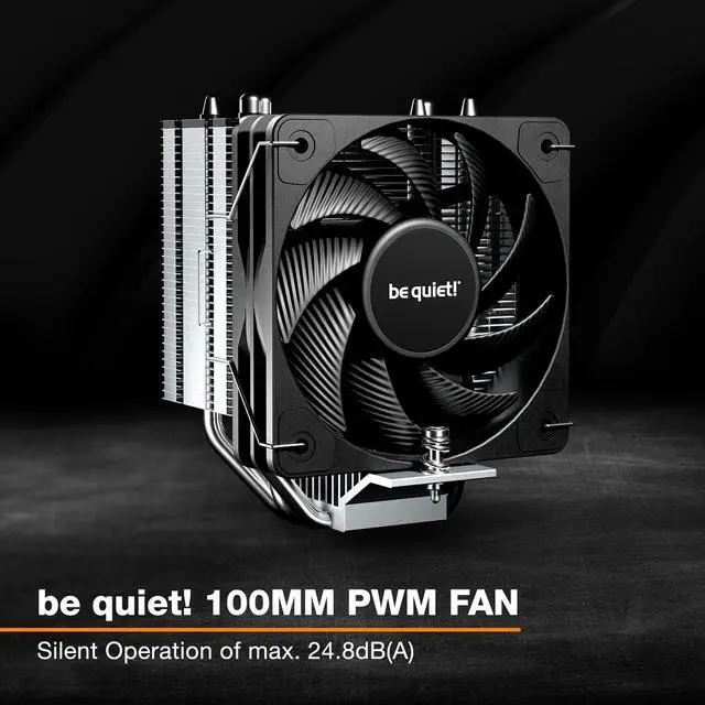 Alt view image 5 of 6 - Pure Rock Slim 3, CPU Cooler, 130 W TDP, 100 mm PWM be quiet! Fan, 3 Heatpipes, Asymmetric Design, Slim Tower