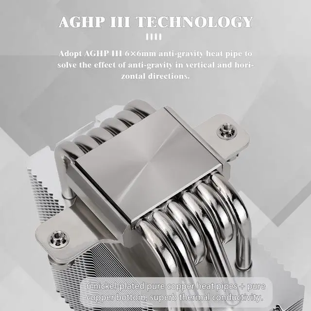 Alt view image 3 of 7 - BA120 CPU Air Cooler, 6 Heat Pipes, TL-C12C PWM Quiet Fan CPU Cooler with S-FDB Bearing, for AMD AM4/AM5 Intel LGA1700/1150/1151/1200