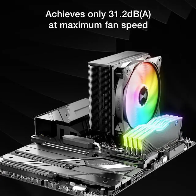 Alt view image 6 of 7 - Pure Rock 3 LX CPU Air Cooler | 4 High Performance 6mm Heat Pipes with HDT Technology | 120mm Quiet ARGB PWM Fan | AMD:AM4 AM5/Intel LGA 1700/1150/1151/1200 | Black | BK040