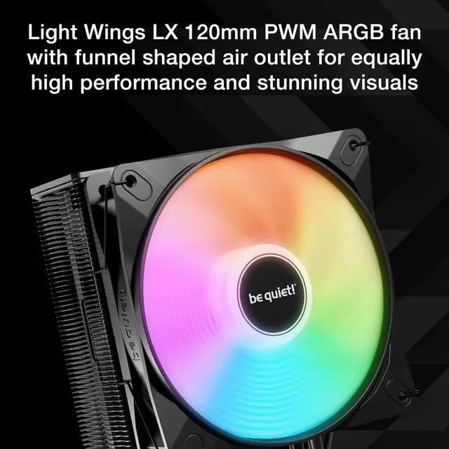 Alt view image 3 of 7 - Pure Rock 3 LX CPU Air Cooler | 4 High Performance 6mm Heat Pipes with HDT Technology | 120mm Quiet ARGB PWM Fan | AMD:AM4 AM5/Intel LGA 1700/1150/1151/1200 | Black | BK040