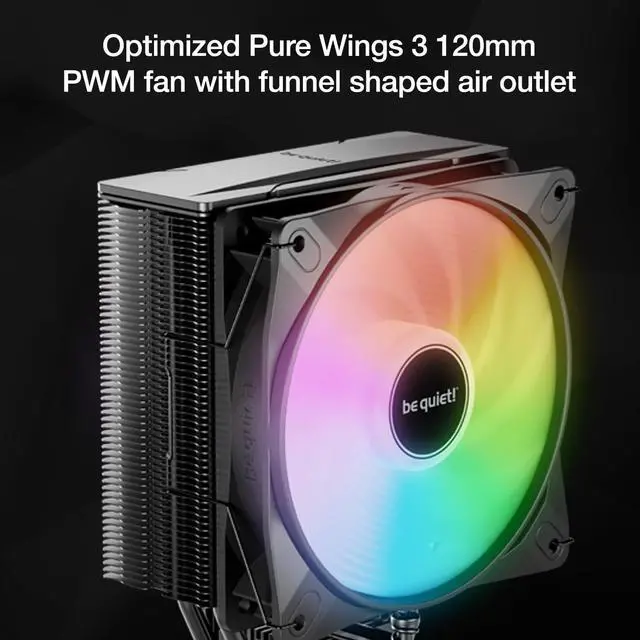 Alt view image 5 of 7 - Pure Rock 3 LX CPU Air Cooler | 4 High Performance 6mm Heat Pipes with HDT Technology | 120mm Quiet ARGB PWM Fan | AMD:AM4 AM5/Intel LGA 1700/1150/1151/1200 | Black | BK040