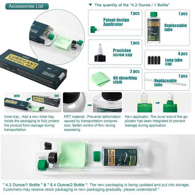Alt view image 2 of 5 - Silicone Treadnmill Belt Lubricants/Lubes | 4.2 Ounce, High Temperature Resistant and Stable Lubricant,with Hard Application Tubes and Precision Screw Caps for Easy Use