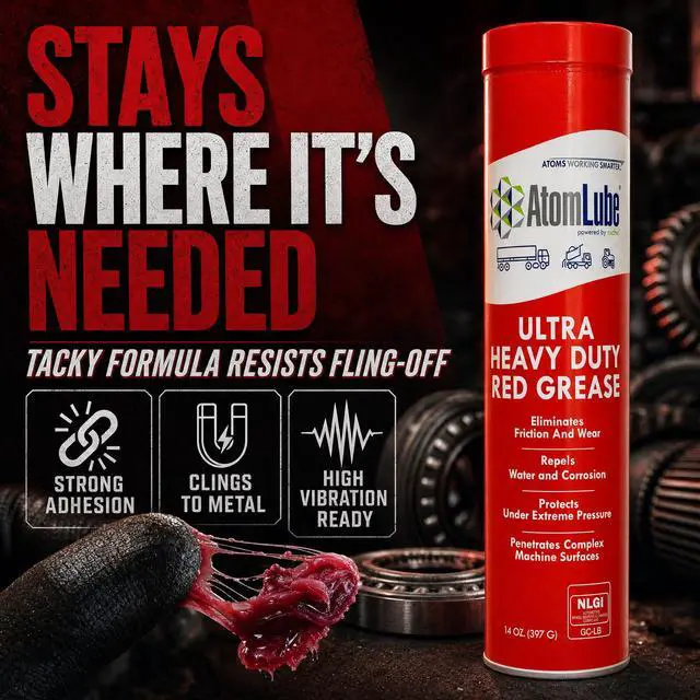 Alt view image 6 of 7 - Ultra Heavy Duty Red Grease, 2-Pack of 14 oz Tubes | High Temp Waterproof NLGI# 2 Lithium Wheel Bearing Grease for Trucking, Automotive, Trailers, & Agricultral Equipment