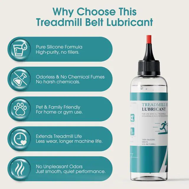 Alt view image 3 of 7 - Treadmill Belt Lubricant, 100% Silicone Treadmill Lube High-Temperature Resistant Stable Lubricant, with Application Tubes and Precision Screw Caps 500cs, 4.2 Ounce