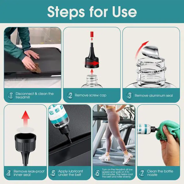 Alt view image 6 of 7 - Treadmill Belt Lubricant, 100% Silicone Treadmill Lube High-Temperature Resistant Stable Lubricant, with Application Tubes and Precision Screw Caps 500cs, 4.2 Ounce