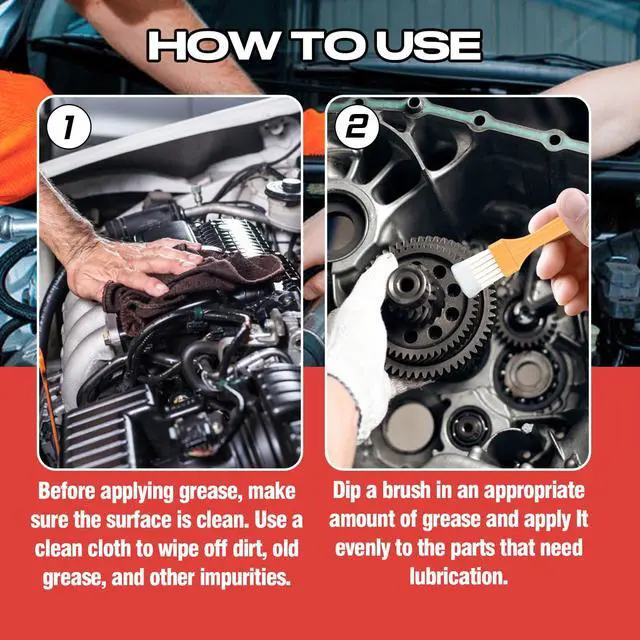 Alt view image 6 of 6 - White Lithium Grease, Multi-Purpose Lubricant Lithium Grease | with Brush for Hinges, Bearings, Gears, and Garage Doors, Ideal for Automotive, Marine, Industrial, and Household Use (1)