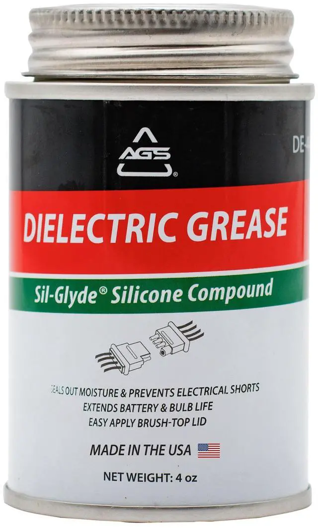 Main image of Dielectric Grease for Electrical Connectors 4oz Silicone Grease for Spark Plugs, Battery Terminals, Wiring & Connectors, Made in USA Since 1931, Brush-Top Can for Precise, Mess-Free Application