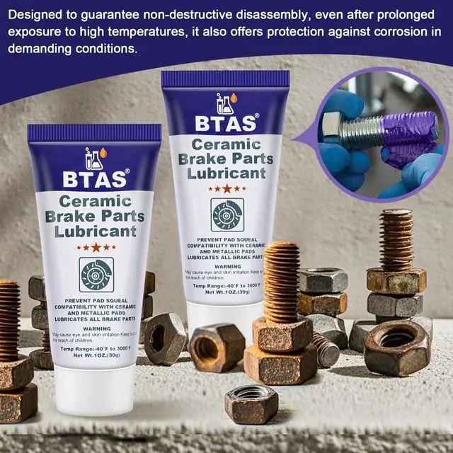 Alt view image 5 of 7 - Brake Grease for Brake Caliper Parts Sliding Pin & Pad Lubricant 1oz | 100% Synthetic Formula With Ceramic Solids; Temp -40°F To 3000°F, Compatible With EPDM Brake Rubber & Plastic Hardware