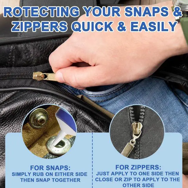 Alt view image 2 of 7 - Zipper Lubricant for Plastic and Metal Zippers Marine Grade 2oz | Waterproof & Salt Spray Resistant, Anti-Rust & Anti-Aging, Reduces Friction, Unsticks Jammed Zippers And Metal Snaps