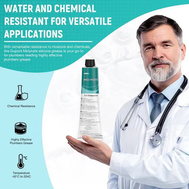Alt view image 3 of 7 - Molykote 111 Compound Valve Lubricant and Sealant 150g 5.3oz, Silicone Grease for O-Rings, Plug Valves, Seal & Protect Rubber & Plastic Components, Water Resistant, Low Volatility