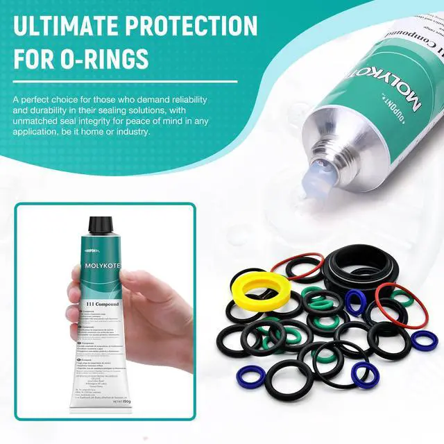 Alt view image 4 of 7 - Molykote 111 Compound Valve Lubricant and Sealant 150g 5.3oz, Silicone Grease for O-Rings, Plug Valves, Seal & Protect Rubber & Plastic Components, Water Resistant, Low Volatility
