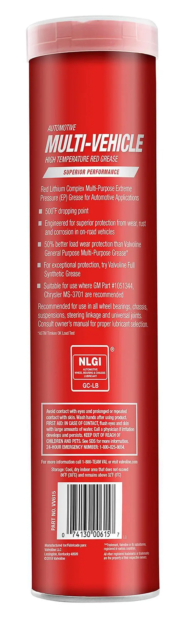 Alt view image 2 of 3 - Multi-Vehicle High Temperature Red Grease 14.1 OZ Cartridge