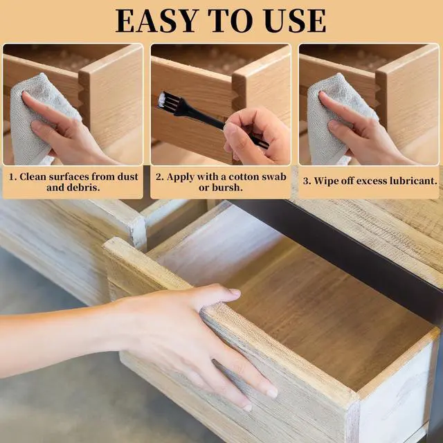 Alt view image 4 of 7 - Wood Drawer Wax Lubricant Paste Door Lubricant Drawer Slide Grease | Wear-Resistant Eliminate Sticking Noise Loosen Wood Furniture, Window Track, Sliding Glass Doors, Hinges, 1 oz 1-Pack