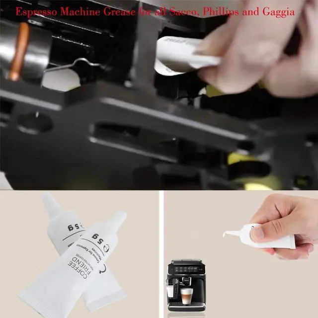 Alt view image 5 of 7 - Espresso Machine Grease, Silicone Grease-Coffee machine lubricant 5g Tube fit all Sa eco, Ph illips and Gag gia Expresso Machines, Maintenance Kit for the Care and Maintenance (White2PC)
