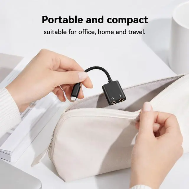 Alt view image 5 of 7 - USB C Sound Card, Type C External Sound Card to Headphone and Microphone Jack Audio Adapter Compatible with Windows, Laptops, Desktops Windows