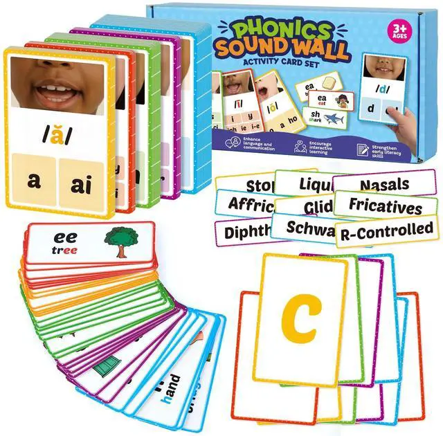 Main image of Phonics Sound Wall Set,Letter Sounds Sight Words Flash Cards,Learn to Read Sounds Phoneme Speech Therapy Materials,Phonics Games for Kids Kindergarten,Phonemic Awareness Speak Spell Learning Activity