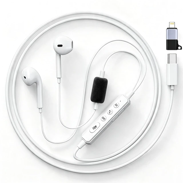 Main image of Sound Card Karaoke Headset with In-ear Monitoring, Voice Changer | Reverberation, Built-in Sound Card, Karaoke Microphone, Portable Karaoke Headphones, Type C HiFi Wired Earbuds for Musician