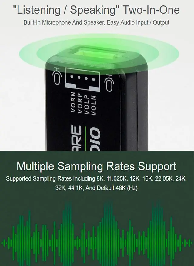 Alt view image 3 of 7 - USB to Audio USB Sound Card with 8 5W Speaker, Driver-Free Plug and Play | for Raspberry Pi/Jetson Nano, Win7/8/8.1/10,Linux,Android, Support Recording/Playback, Onboard Microphone/ Speaker Header