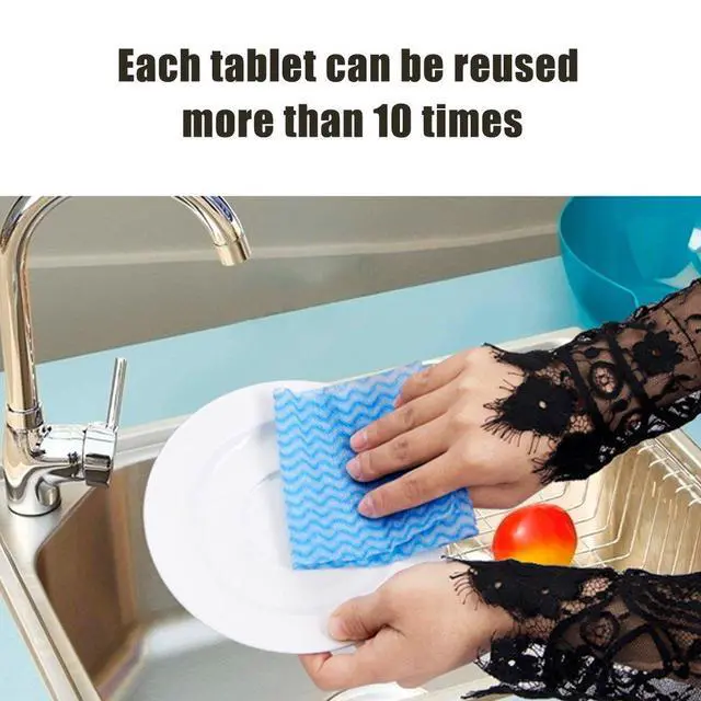 Alt view image 6 of 6 - Disposable Cleaning Towel (2 Rolls /100pcs) Paper Towels | Multipurpose Fabric OTP Nonwovens,Non-Woven Kitchen Disposable Nonstick Wiping Rag House Cleaning Cloth Washcloth Towel