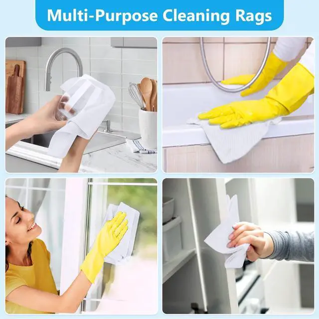 Alt view image 7 of 7 - Microfiber Cleaning Cloth 100 Pack, Reusable Paper Towels 11 x 9 | Lint Free & Ultra Absorbent Cleaning Rags for Car, Home, Kitchen, Glass & Screen, Washable Shop Towel Rag with Box White