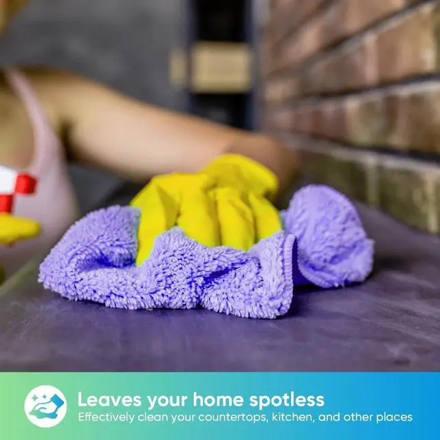 Alt view image 3 of 6 - Purple Microfiber Cleaning Cloth, Microfiber Towels for Car,12 PK | Lint Free Cleaning Rags for Household & Kitchen, Car Wash Towels for Detailing Drying, Scratch-Free, 11.5"X 11.5"
