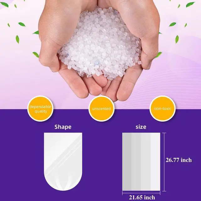 Alt view image 2 of 7 - 8-Gallon Trash Bags Bathroom Trash-Bags - Medium Unscented Clear White 90 Counts Strong Plastic Recyclable Liners Thick Bulk for Kitchen Office Waste Basket Disposable Compactor