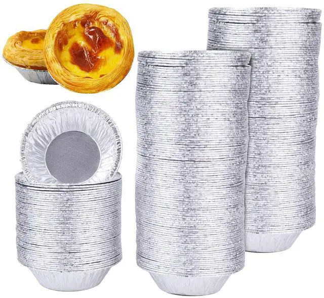 Main image of 500 Pack Aluminum Foil Egg Tart Molds, 2.8 Inch Disposable Pie Tins Pans and Tinfoil Cupcake Circular Baking Cup for Baking, Making Tarts, Quiche Pie, Caramel Pudding
