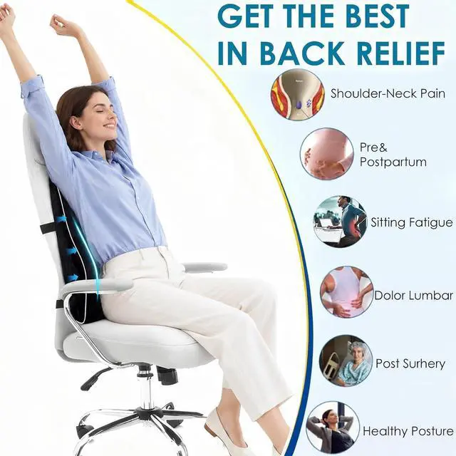 Alt view image 6 of 7 - Lumbar Support Pillow for Office Chair Car Back Support Pillow, Memory Foam Gaming Chair Desk Chair Back Cushion for Lower Back Pain Relief, Ergonomic Back Rest,Office Home Essentials